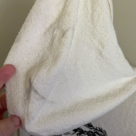 NWOT Wildfox Ivory Zip Full Hoodie Crest Logo BBJ jersey fabric casual size 10 - Picture 4 of 4